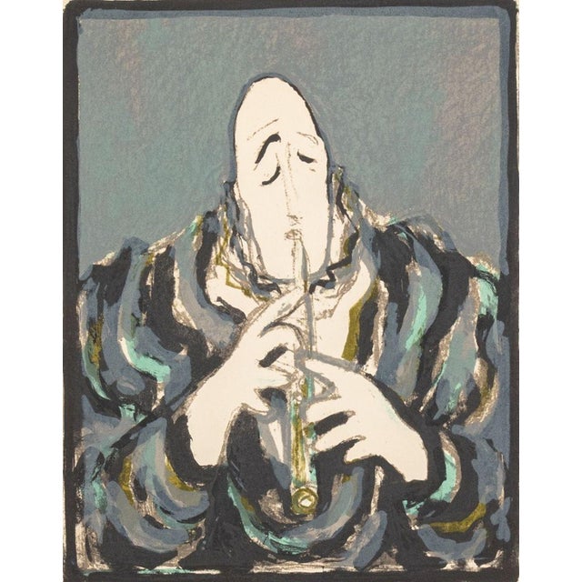 Manfred Schwartz (American, b. Poland, 1909-1970), Medrano Clown with Clarinet, Lithograph on Paper, circa 1955, numbered...