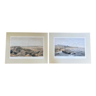 Pair of 1855 William Simpson Crimean War Lithographs – Yenikale & Kertch, Colnaghi For Sale