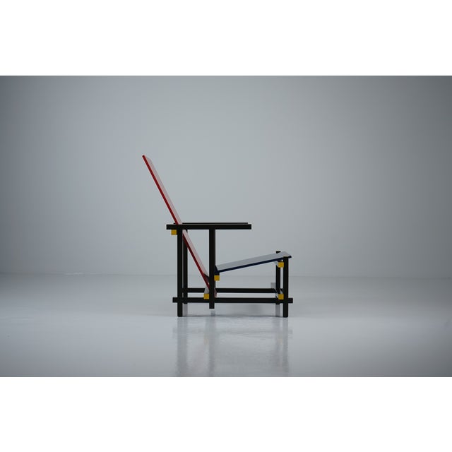 1990s Red and Blue Armchair by Gerrit T. Rietveld for Cassina, 1980s For Sale - Image 5 of 18