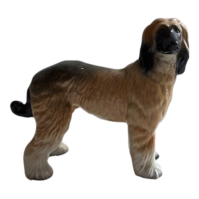 Mid-Century Porcelain Coopercraft Lhasa Apso or Afghan Hound Dog Figurine, England For Sale
