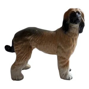 Mid-Century Porcelain Coopercraft Lhasa Apso or Afghan Hound Dog Figurine, England