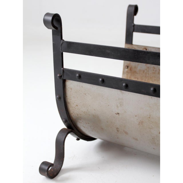 Vintage Iron and Steel Fireplace Log Holder For Sale - Image 17 of 17