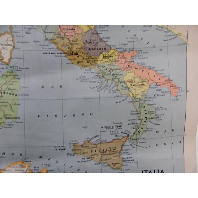 Blue Geographical Map of Italy, 1986 For Sale - Image 8 of 11
