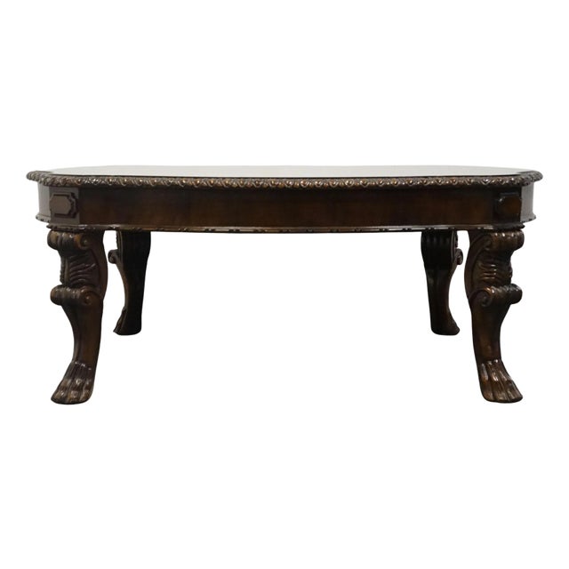 Bernhardt Furniture Grand Savannah Collection Contemporary Traditional 53" Bookmatched Walnut Coffee Table 357-021 For Sale