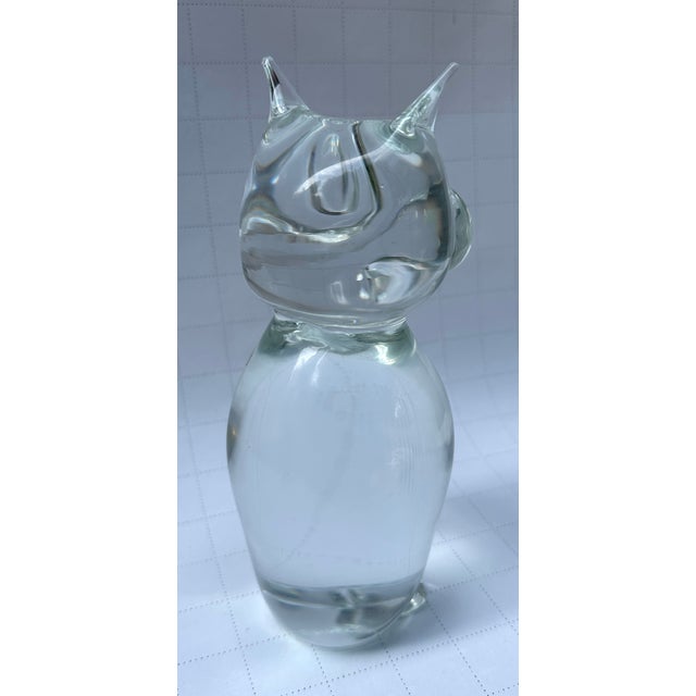 Mid-Century Modern Italian Licio Zanetti Art Glass Owl Paperweight Figurine For Sale - Image 3 of 7