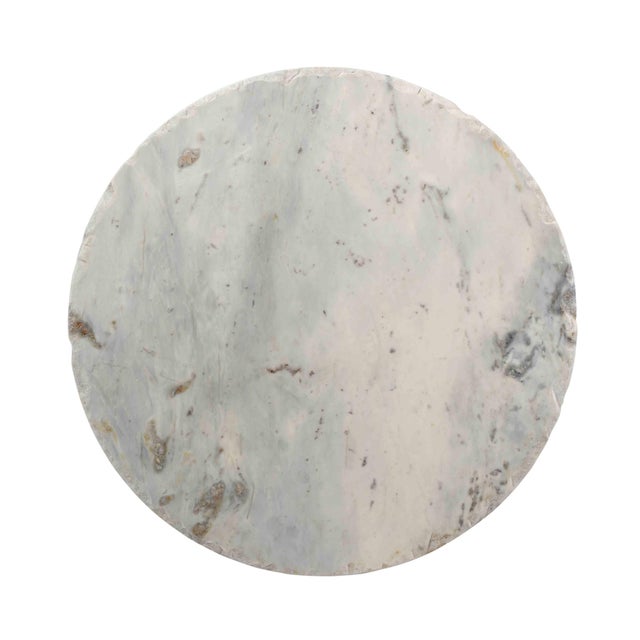 Transitional Orbital White Marble Cocktail Table For Sale - Image 3 of 6