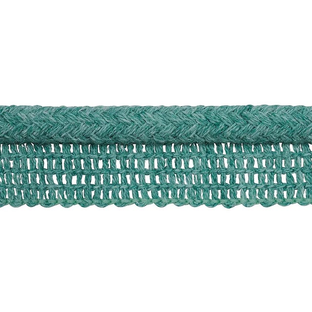 Contemporary Schumacher Eubie Lip Cord Indoor/Outdoor in Aqua For Sale - Image 3 of 3