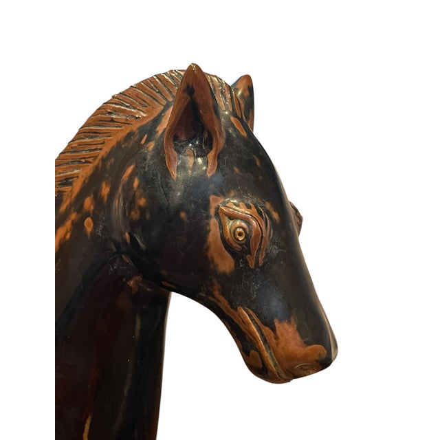 Antique 19th Century Chinese Figure of a Horse in Mottled Brown Glaze For Sale In San Antonio - Image 6 of 11