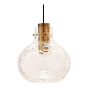 Mid-Century Bubble Glass & Brass Ceiling Light/Pendant by Helena Tynell for Limburg, Germany, 1960s