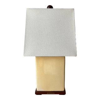 Ralph Lauren Yellow Crackle Glazed Desk Lamp For Sale