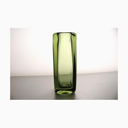 Vintage Green Art Glass Vase by Vicke Lindstrand for Kosta, 1950s