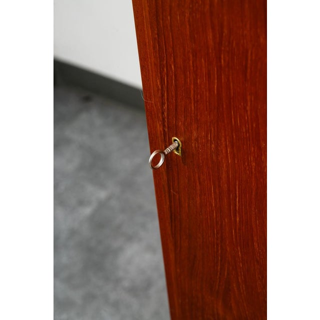 Mid Century Danish Modern Corner Cabinet Unit Teak MCM Denmark Large 3 Drawers For Sale - Image 9 of 12