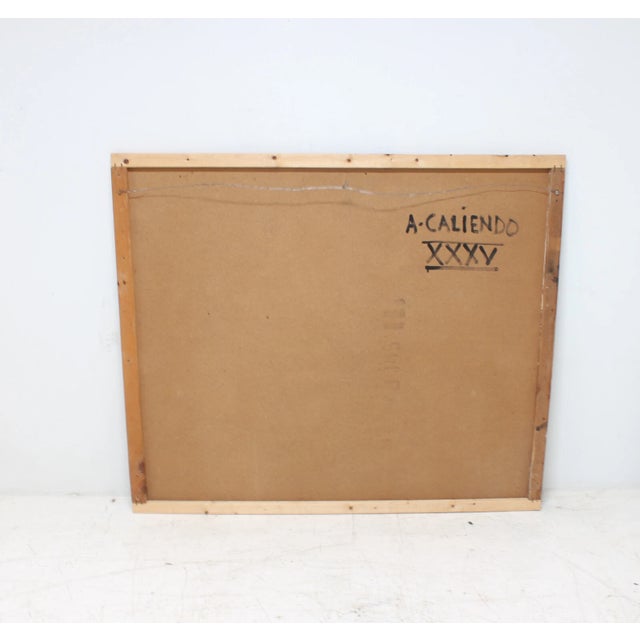 Pop Art Single Vintage Alfonso Caliendo Original Pop Art Painting on Board #35 Abstract For Sale - Image 3 of 3