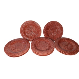Mid 20th Century Bordallo Pinheiro Vine Mid Century Plates - Set of 12 For Sale