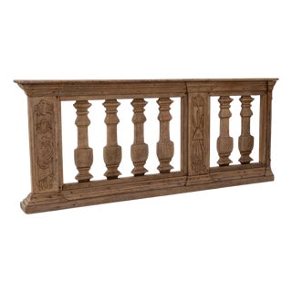 1780s French Hand-carved Oak Balustrade For Sale