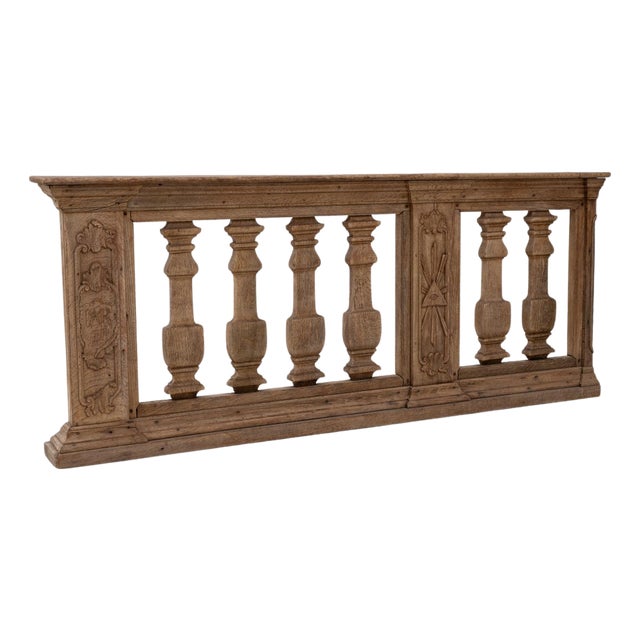 1780s French Hand-carved Oak Balustrade For Sale