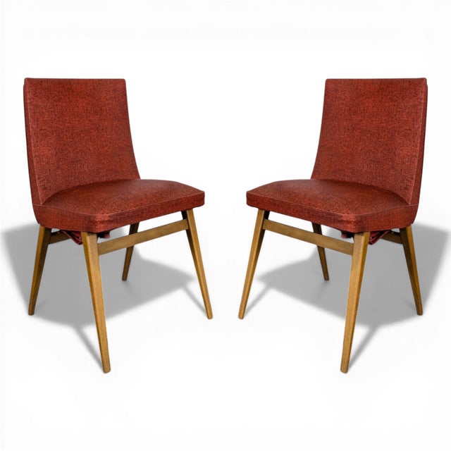 Vintage Red Side Chairs, Set of 2 For Sale - Image 6 of 6