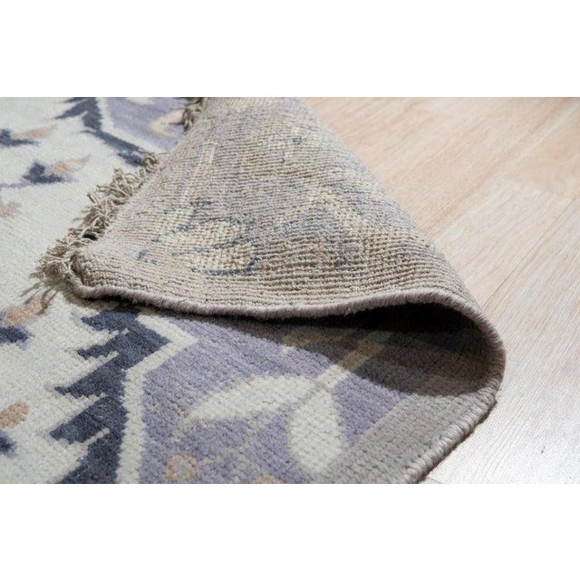 2020s 8x10 Gray Hand-Knotted Wool Floral Starburst Medallion Traditional Carpet Rug For Sale - Image 5 of 6