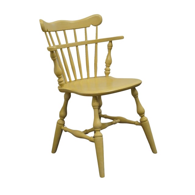 ETHAN ALLEN Heirloom Maple Colonial Early American Comb Back Mate's Chair 14-6040 - 411 Daffodil Finish 30" High 22.25"...