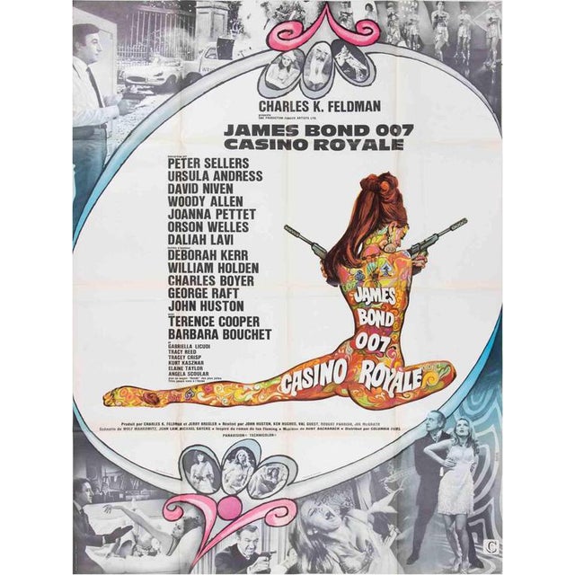 Vintage Psychedelic Casino Royale Poster, French Grande,1960s, Paper For Sale