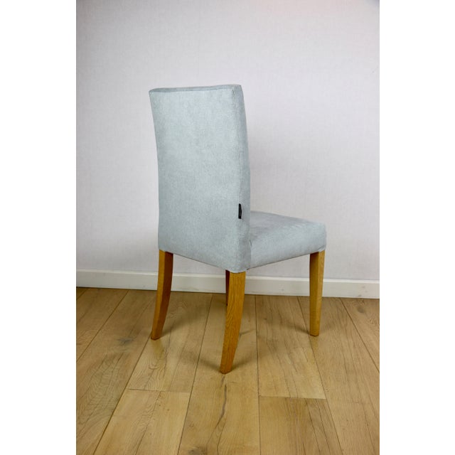 Celadon Blue Upholstered Oak Chairs from Ikea, 1970s, Set of 2 For Sale - Image 9 of 13