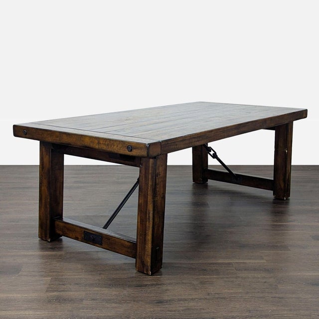 Wood Pottery Barn Benchwright Extendable Rustic Dining Set With Table, 5 Chairs & Bench For Sale - Image 7 of 13