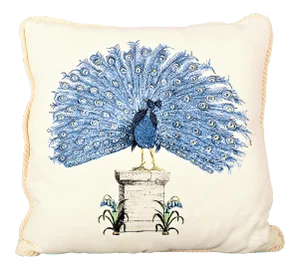 Printed Peacock on a Pedestal