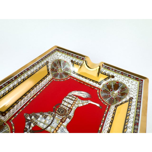 Contemporary Hermès Paris Cheval D’Orient (Horse of the Orient) Porcelain Ashtray, New in Box For Sale - Image 3 of 11