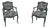 Pair Petite French Greenish Blue Painted Armchairs For Sale