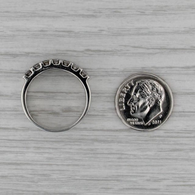 Modern 0.85ctw Diamond Ring Platinum Size 7.5 Anniversary Band Stackable For Sale - Image 3 of 8