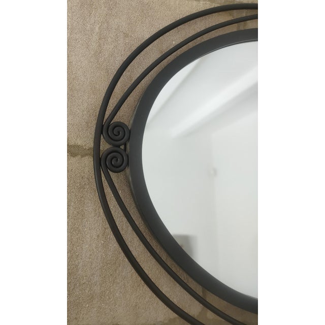 Black Wrought Iron Ornate Mirror, 1980s For Sale - Image 4 of 7