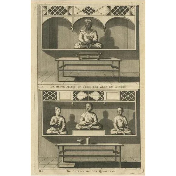 Early 18th Century Valentijn, Chinese Temple and Chinese Deity Calamija, 1726, Paper For Sale - Image 5 of 5