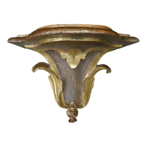 1920s Italian Baroque Style Painted and Gilt Wall Bracket