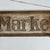American Magical Early 20th Century Vintage "Thomas Market" Advertising Sign With Wood Frame For Sale - Image 3 of 16