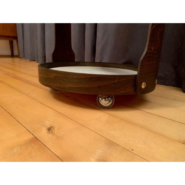 Wood Mobile Side Table, 1970s For Sale - Image 7 of 9
