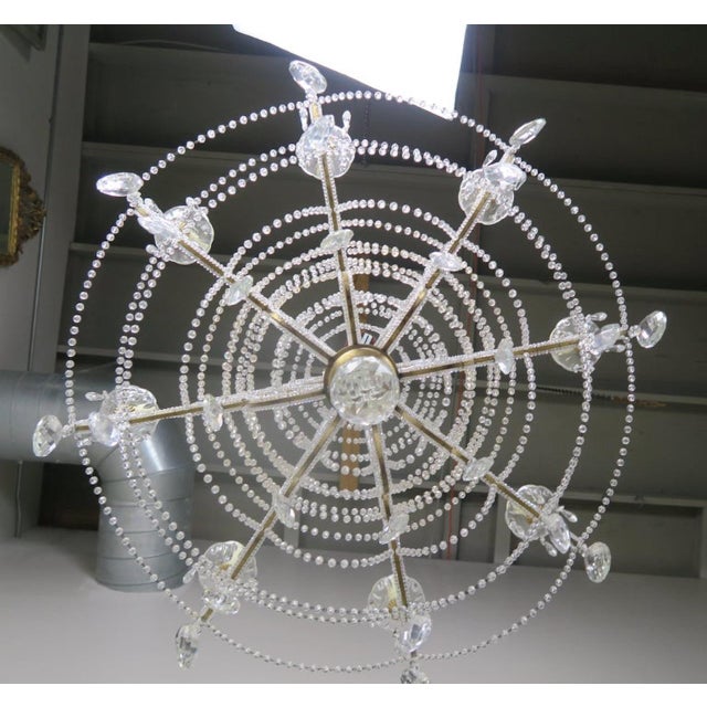 French Crystal Beaded 8-Arm Chandelier, 20th Century For Sale - Image 12 of 12
