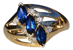 The Merlita: Ladies Vintage 14K Sapphire and Diamond Ring