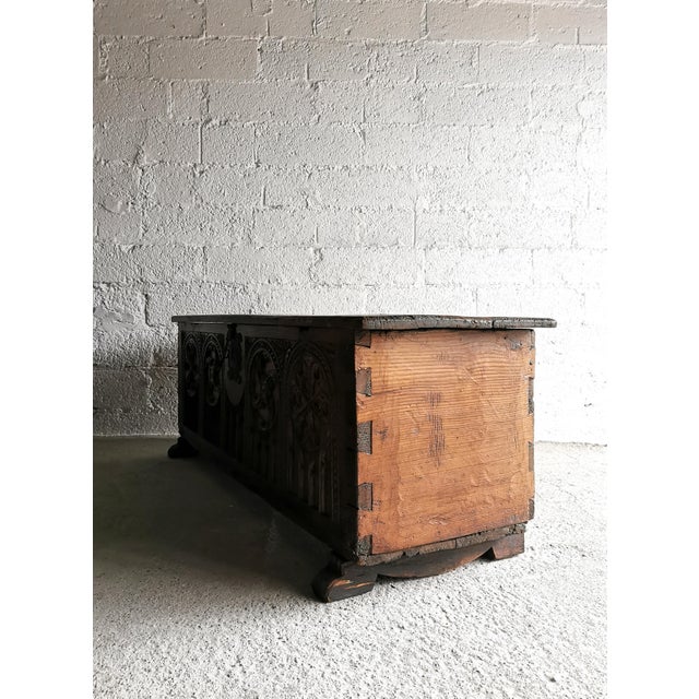 Antique Gothic / Neo-Gothic Oak Chest, 19th Century For Sale - Image 6 of 14