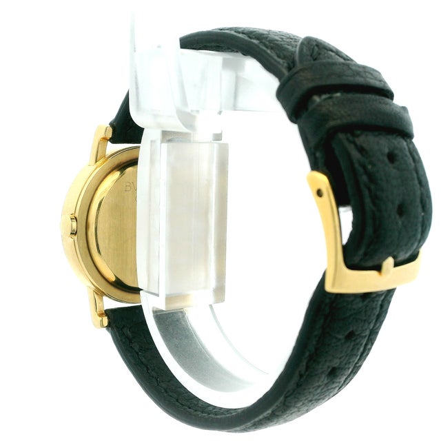 Gold Vintage Bvlgari A5011 18k Gold Black Dial Watch, Circa 1990 For Sale - Image 8 of 14