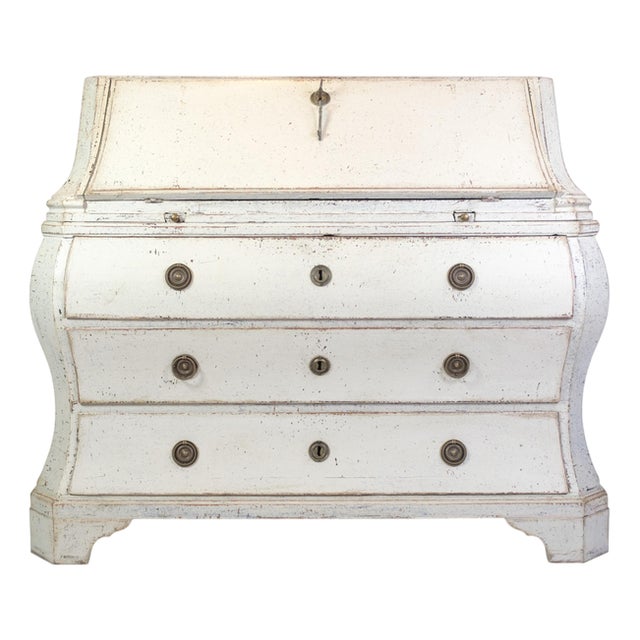 Gustavian Grey Painted Chatol with 4 Drawers, 1790s For Sale