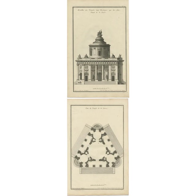 De Neufforge's Temple Designs, Engraving, 1770 For Sale