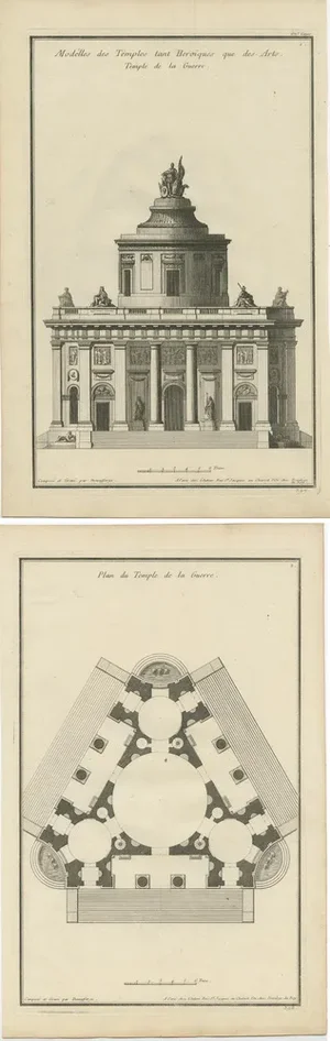 De Neufforge's Temple Designs, Engraving, 1770
