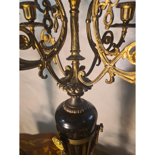 Gilded Bronze and Marble Candelabras, France, 1880, Set of 2, in Very Good conditions. Designed 1890 to 1919