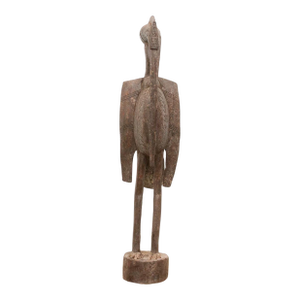 60" Senufo Bird Statue With Oxidized Finish