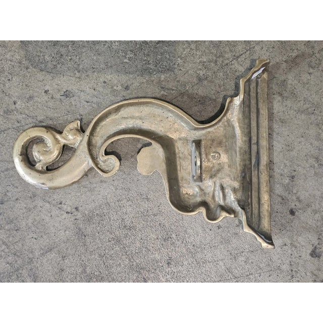 Pair of Virginia Metalcrafters Brass Dolphin Andirons Rare For Sale - Image 9 of 13