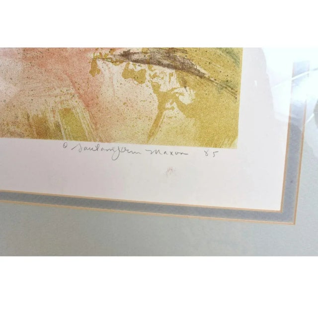 Large Scale John Maxon Hi Rider Watercolor Abstract Landscape Aquatint Etching For Sale - Image 6 of 12