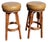 Set of Four Mid Century Bamboo Swivel Bar Stools For Sale In Washington DC - Image 6 of 8