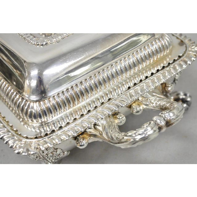 Antique English Regency Georgian Silver Plated Covered Chafing Serving Dish For Sale In Philadelphia - Image 6 of 18