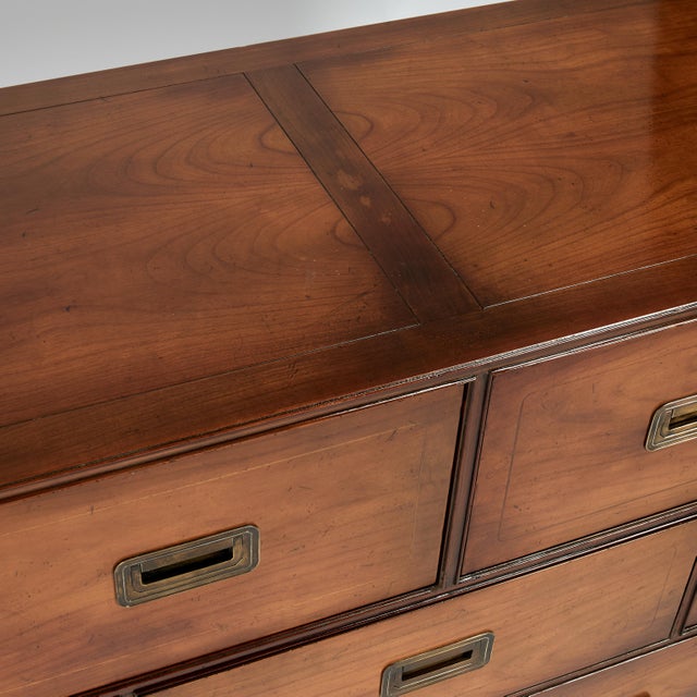 Brown Mid Century Campaign Chest by Baker For Sale - Image 8 of 12