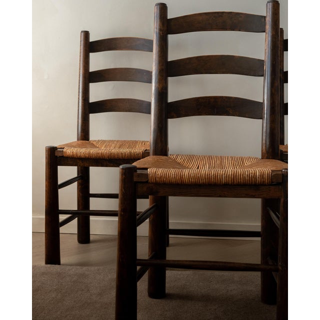 Vintage French Brutalist Dining Chairs by Georges Robert, 1950s, Set of 6 For Sale - Image 14 of 18